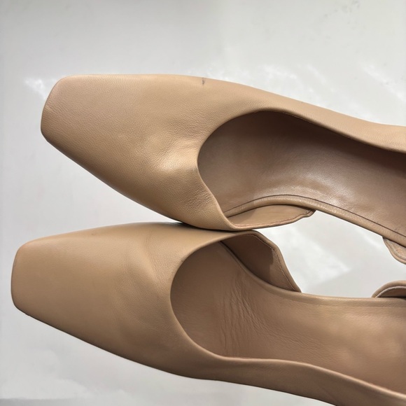 Vince Tiana Square‎ Toe Leather Pumps Tan Size 10M - Picture 5 of 8